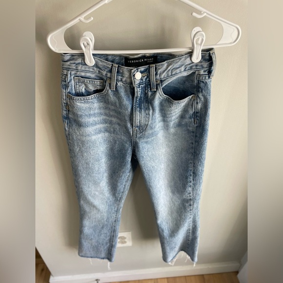 Veronica Beard Jeans Carly Kick Flare High Rise - Pebble Stone - Size 26 - Picture 5 of 15